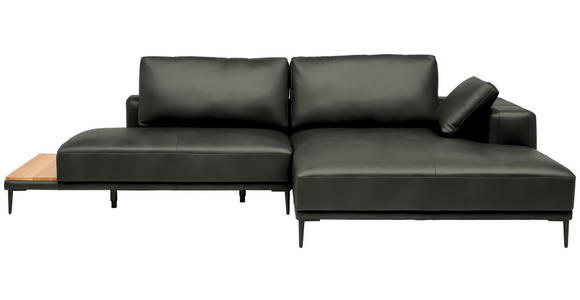 ECKSOFA  in Echtleder Anthrazit  304/201 cm  - Anthrazit/Schwarz, Design, Leder/Metall (304/201cm) - Belluti