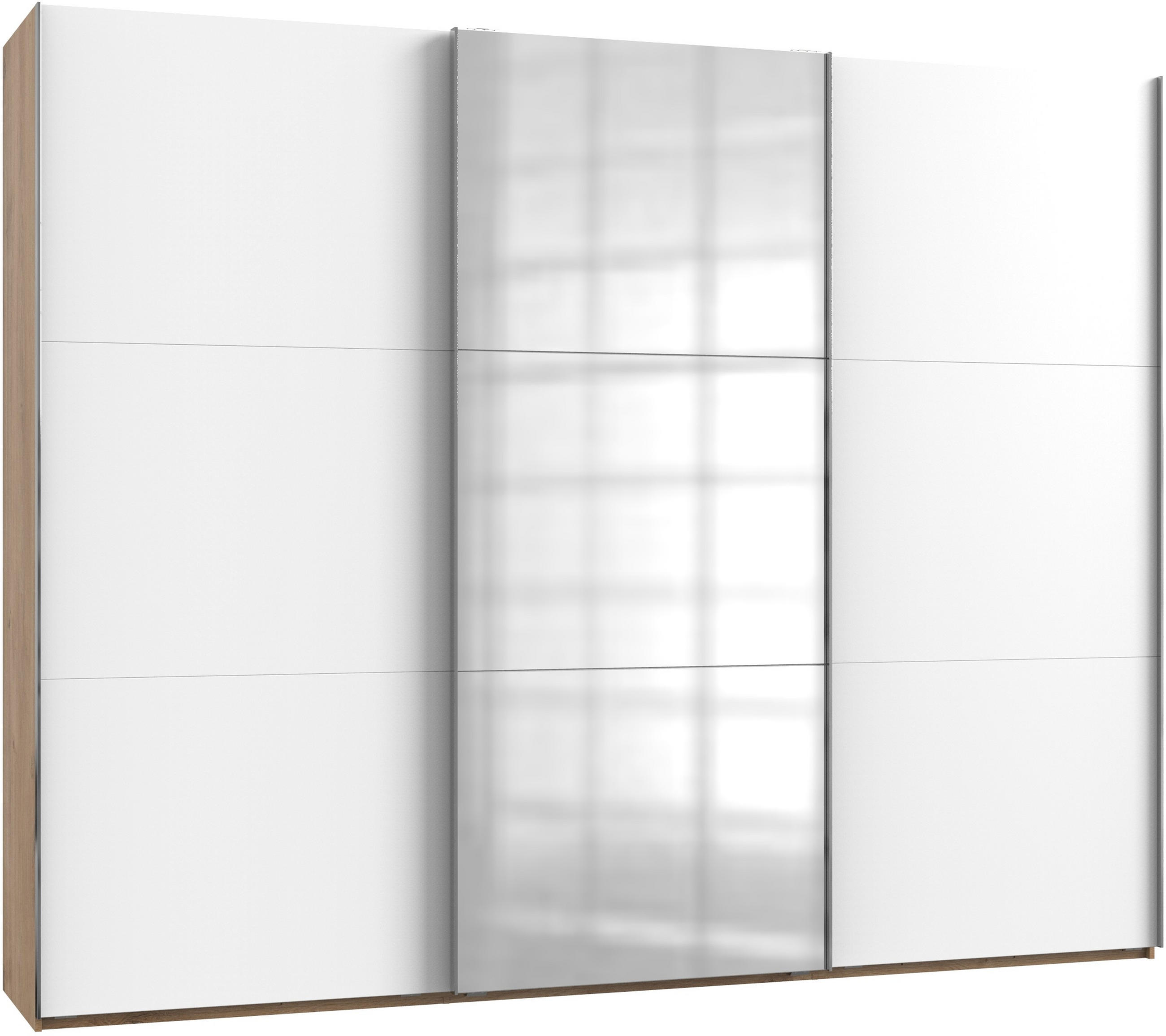 Mid.you Schwebetürenschrank Wimex Level 36 A Weiß, Eiche 300x236x65 cm