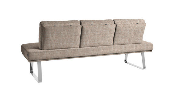 SITZBANK 224/92/78 cm in Orange, Chromfarben - Chromfarben/Orange, Design, Textil/Metall (224/92/78cm) - Dieter Knoll