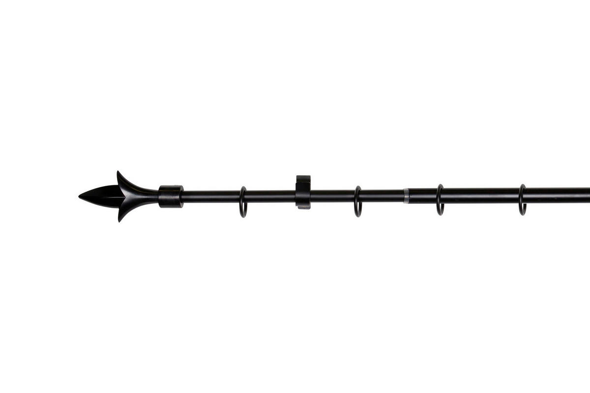 VORHANGSTANGENSET  130 cm  - Schwarz, Basics, Metall (130cm)