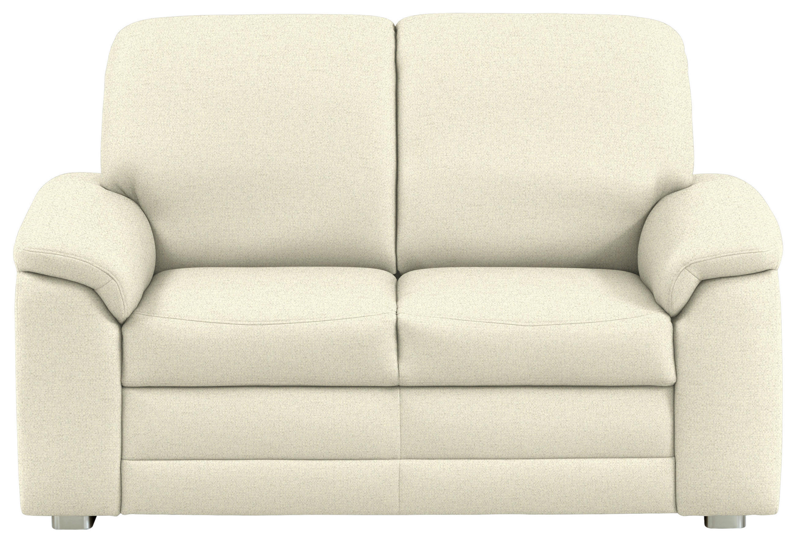 2-SITZER-SOFA Chenille Beige  - Beige/Alufarben, Konventionell, Textil/Metall (156/96/89cm) - Beldomo Comfort
