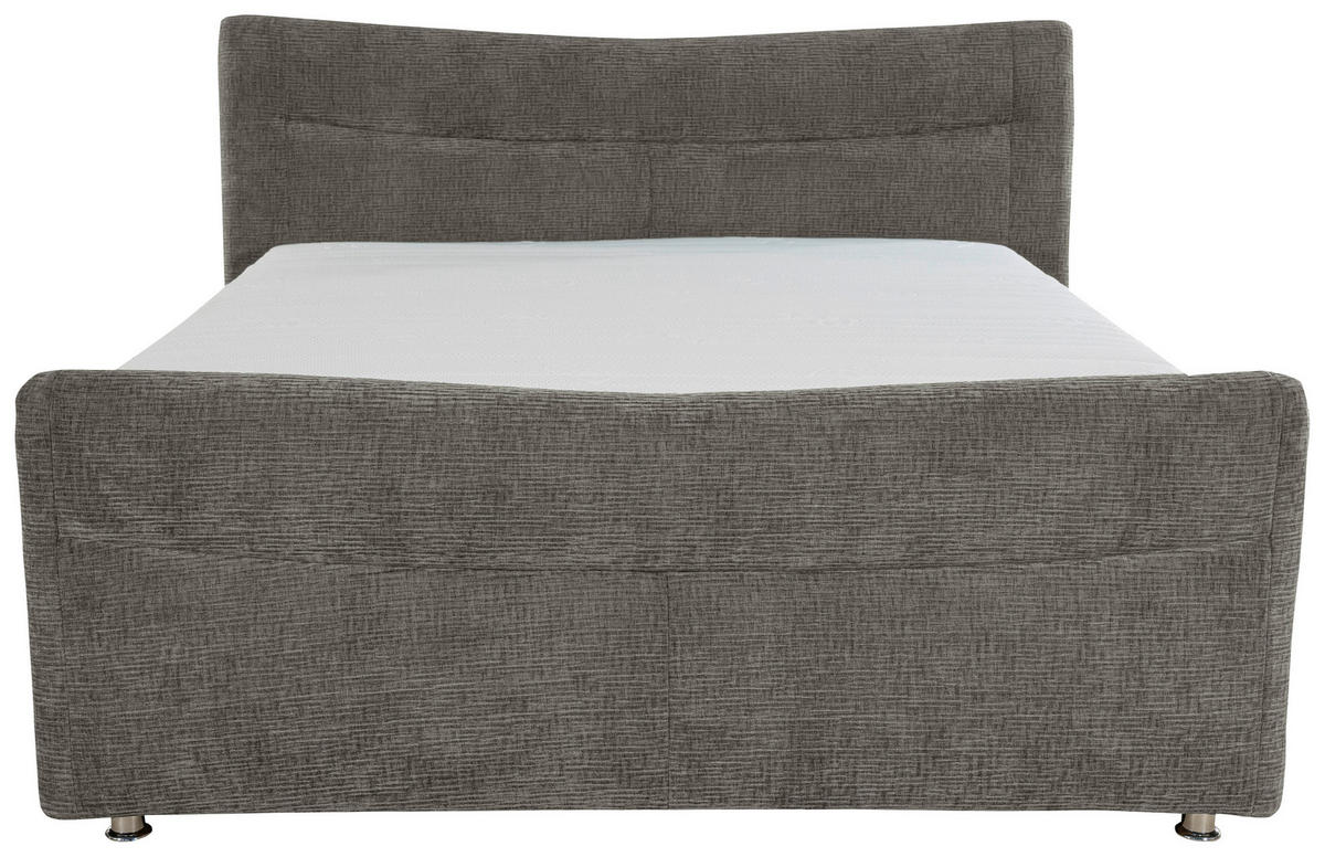 BOXSPRINGBETT 180/200 cm  in Grau  - Chromfarben/Grau, KONVENTIONELL, Textil/Metall (180/200cm) - Esposa