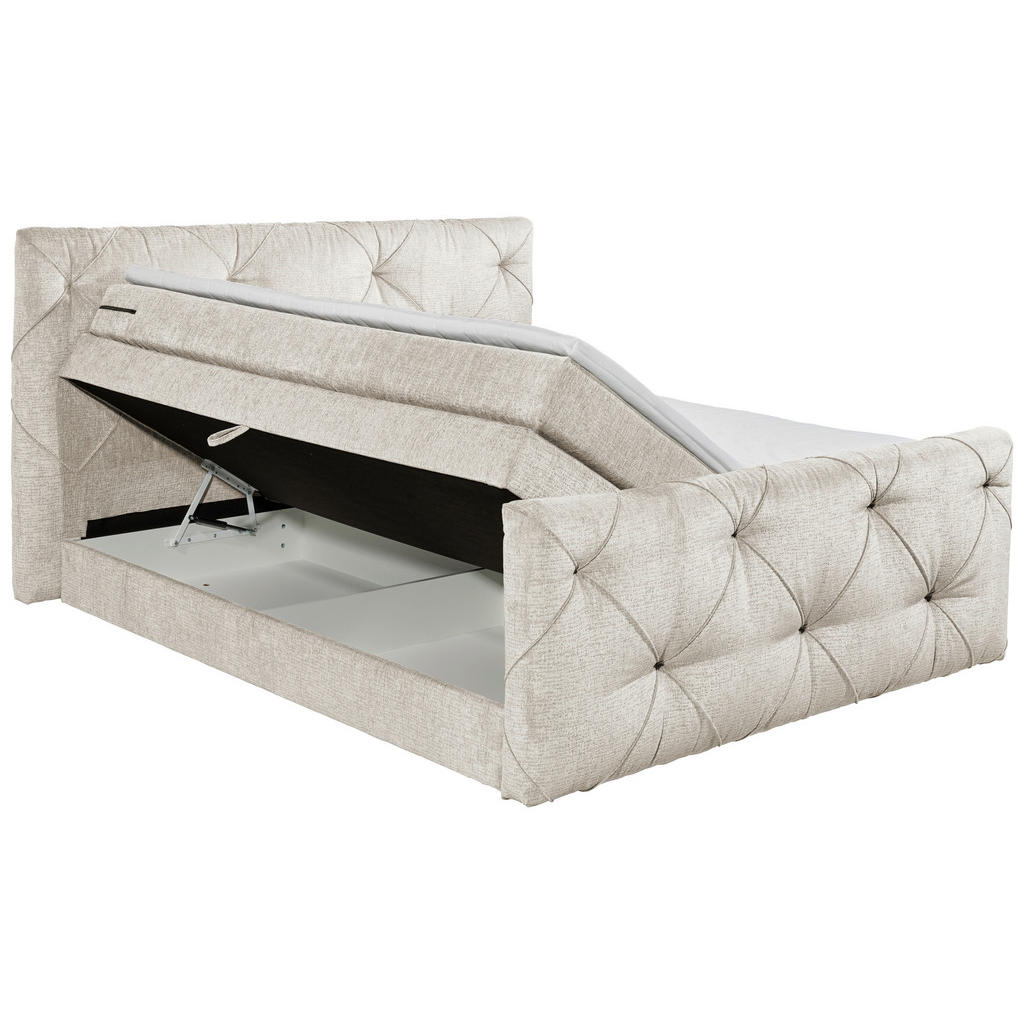 Thumbnail - Boxxx Boxspringbett, Creme, Textil, H2, Höhe ca. 18 cm, 180x200 cm, Schlafzimmer, Betten, Doppelbetten