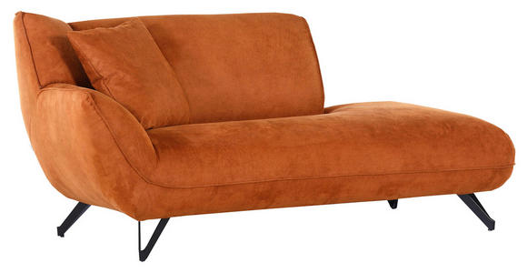 CHAISELONGUE TABALUGA TABALUGA Mikrofaser Cognac  - Cognac/Schwarz, Design, Textil/Metall (190/90/95cm) - Carryhome