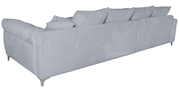 ECKSOFA Silberfarben Chenille - Chromfarben/Silberfarben, KONVENTIONELL, Textil/Metall (227/329cm) - Carryhome