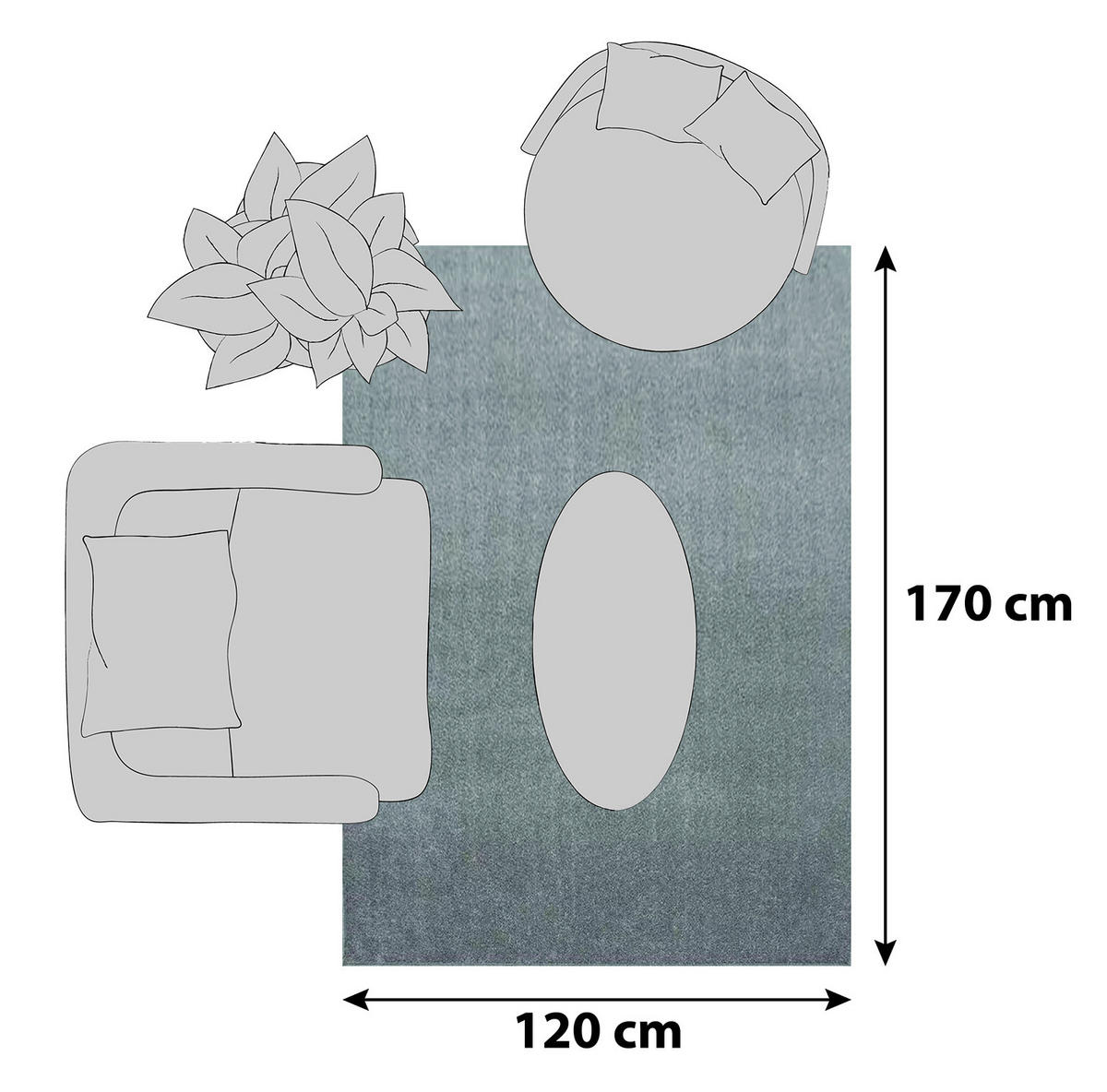 HOCHFLORTEPPICH 120/170 cm ATA 7000 Beige  - Beige, Design, Textil (120/170cm) - Novel