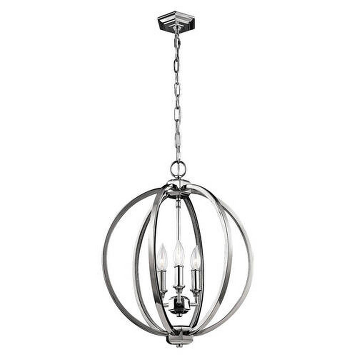 VISEČA SVETILKA  Elstead Corinne      43.2/67.9 cm      E14 - barve niklja, Konvencionalno, kovina (43.2/67.9cm) - Elstead Lighting