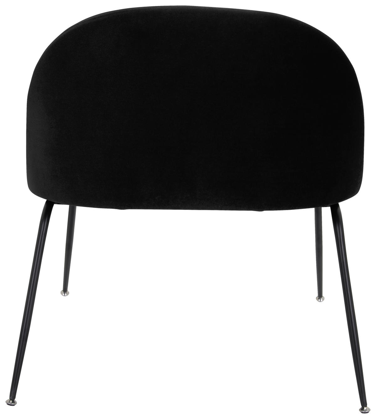 STUHL Samt Schwarz  - Schwarz, Basics, Textil/Metall (72/80/65cm) - MID.YOU