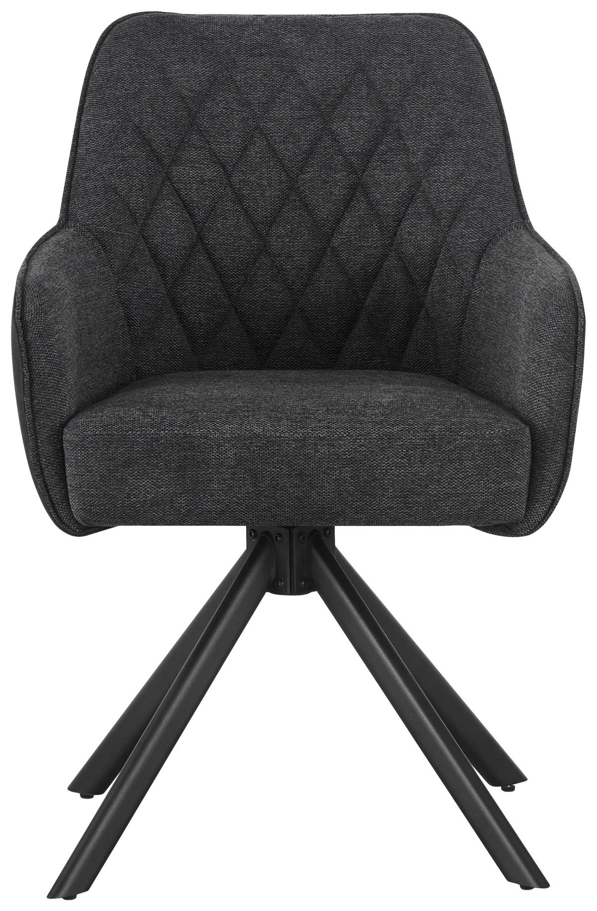 ARMLEHNSTUHL  in Eisen Webstoff, Leinenoptik  - Schwarz/Grau, KONVENTIONELL, Holz/Textil (57/84/63cm) - Livetastic