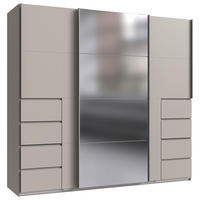 SCHWEBETÜRENSCHRANK 225/208/64 cm 3-türig Kaschmir  - Kaschmir, KONVENTIONELL, Glas/Holzwerkstoff (225/208/64cm) - Boxxx