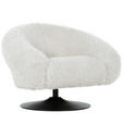 SESSEL in Plüsch Weiß  - Schwarz/Weiß, KONVENTIONELL, Textil/Metall (90/67/82cm) - Carryhome