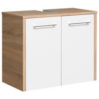 WASCHBECKENUNTERSCHRANK 65/53/33 cm  - Chromfarben/Eichefarben, Design, Holzwerkstoff/Metall (65/53/33cm) - Xora