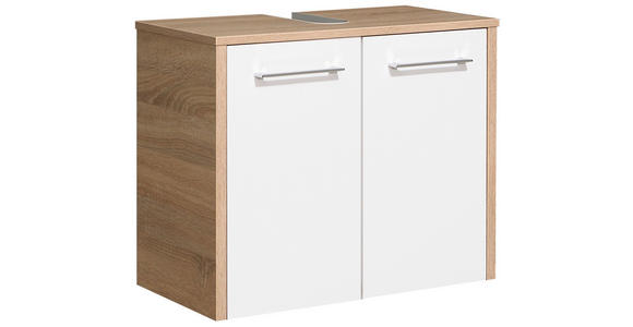 WASCHBECKENUNTERSCHRANK 65/53/33 cm  - Chromfarben/Eichefarben, Design, Holzwerkstoff/Metall (65/53/33cm) - Xora