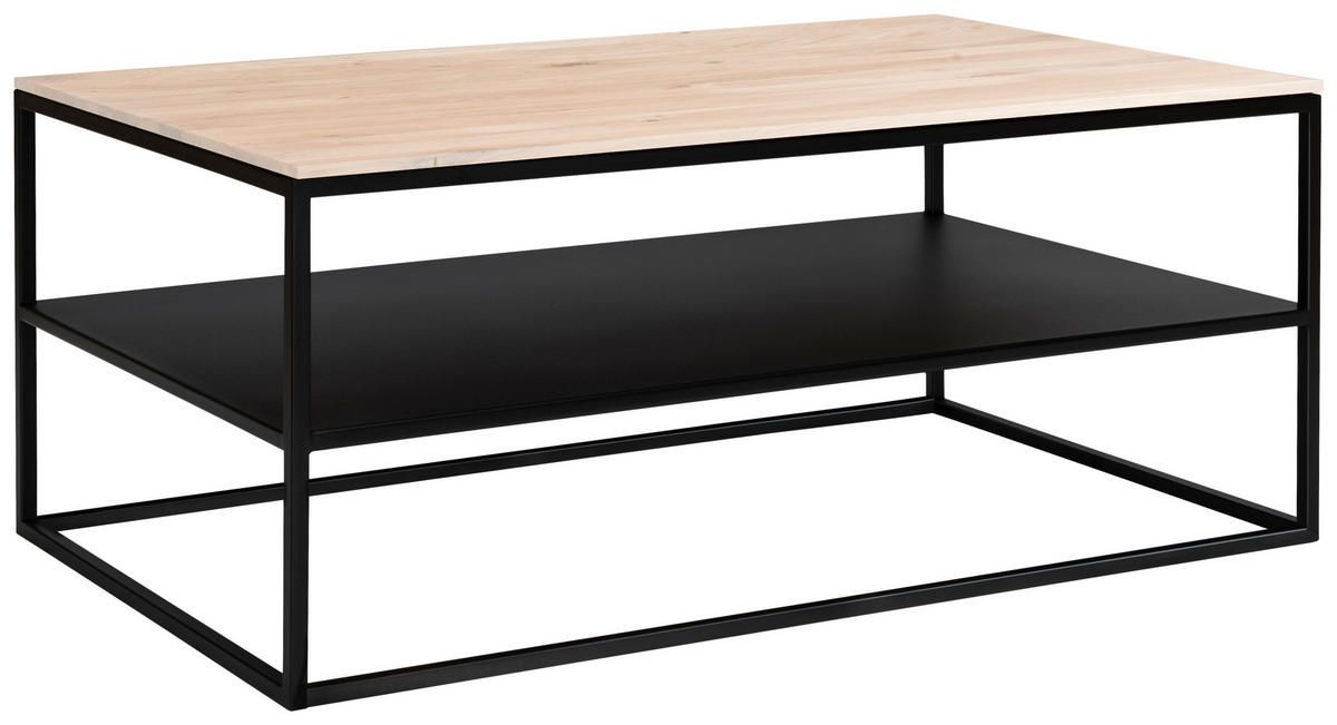 COUCHTISCH in Metall 100/60/41,5 cm  - Eiche Bianco/Schwarz, Design, Holz/Metall (100/60/41,5cm) - Johann Jakob