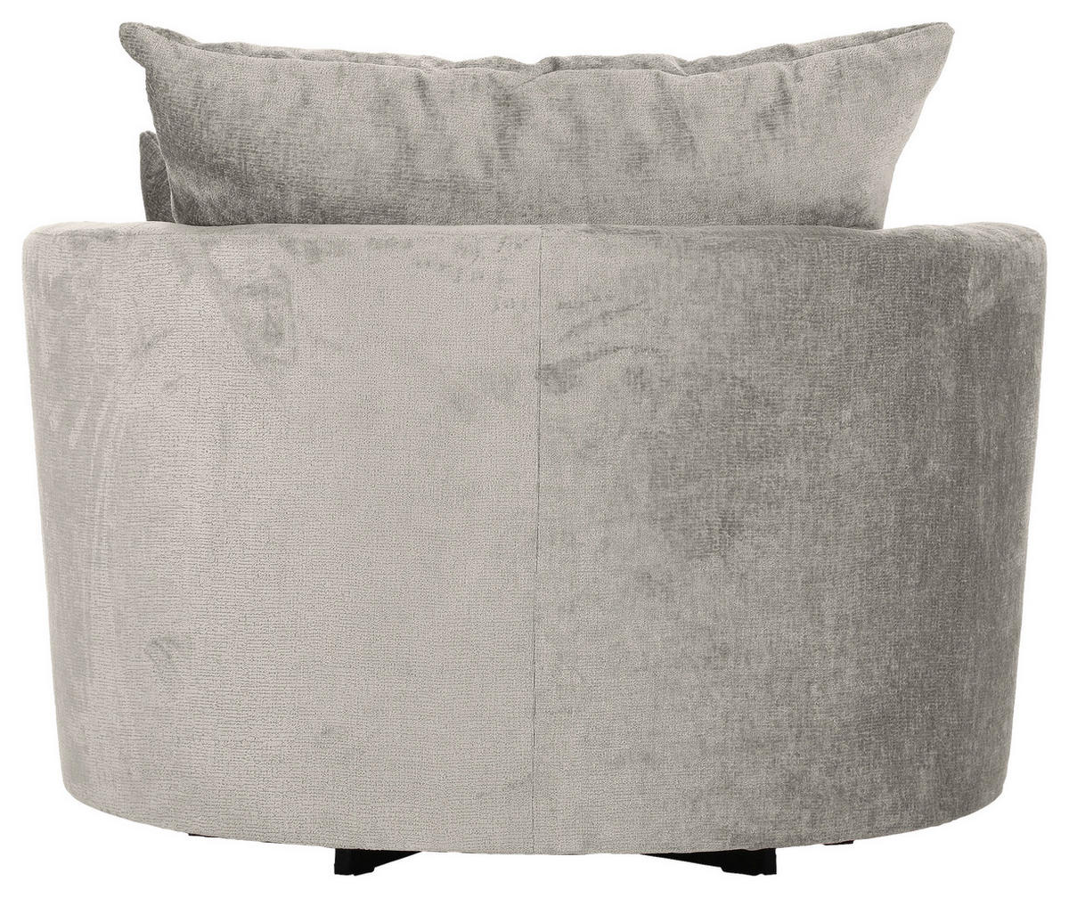 SESSEL in Chenille Hellgrau  - Hellgrau/Schwarz, Konventionell, Textil/Metall (115/72/115cm) - Carryhome