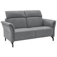 2-SITZER-SOFA in Mikrofaser Grau  - Schwarz/Grau, KONVENTIONELL, Textil/Metall (178/103/95cm) - Dieter Knoll