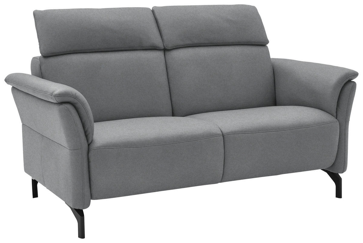 2-SITZER-SOFA in Mikrofaser Grau  - Schwarz/Grau, KONVENTIONELL, Textil/Metall (178/103/95cm) - Dieter Knoll