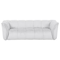 BIGSOFA in Plüsch Weiss  - Weiss/Schwarz, Konventionell, Kunststoff/Textil (220/67/106cm) - MID.YOU
