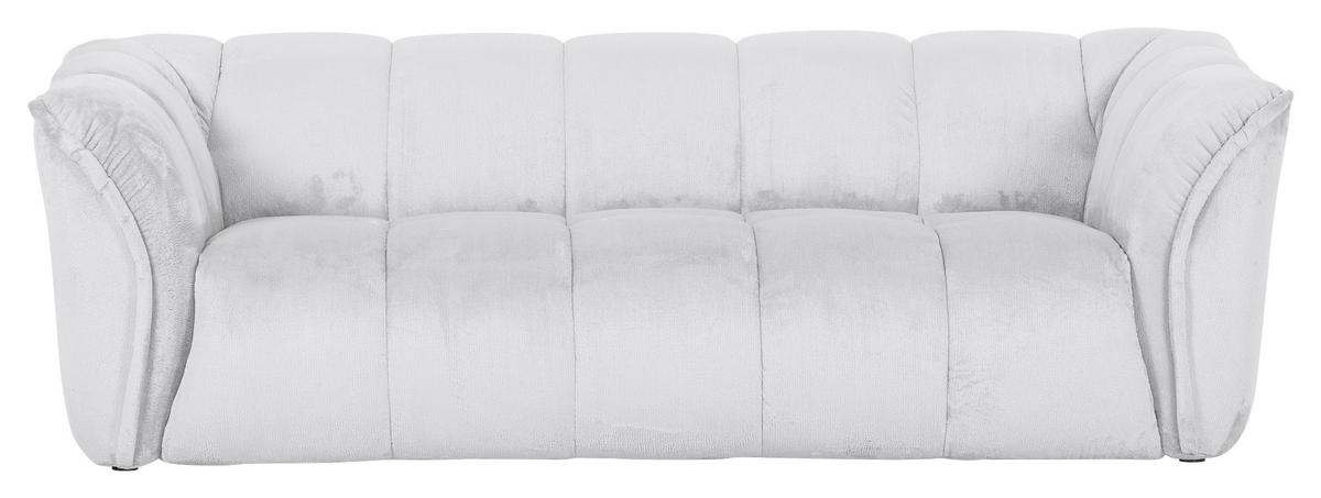 BIGSOFA in Plüsch Weiss  - Weiss/Schwarz, Konventionell, Kunststoff/Textil (220/67/106cm) - MID.YOU