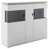 HIGHBOARD  in 150/124/37 cm  - Anthrazit/Weiß, Design, Glas/Holzwerkstoff (150/124/37cm) - Stylife