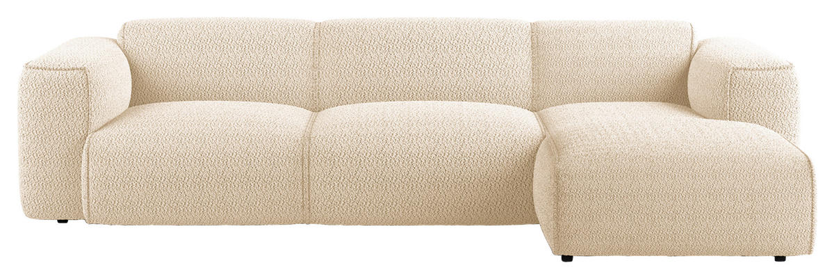 ECKSOFA Beige Webstoff  - Beige/Schwarz, Design, Kunststoff/Textil (171/290cm) - home24