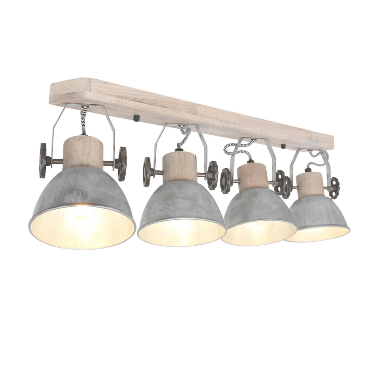 DECKENSPOTS - Nickelfarben, Trend, Holz/Metall (15/23/90cm)