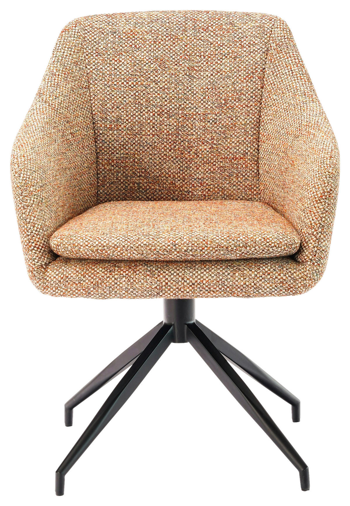 ARMLEHNSTUHL  in Eisen Webstoff  - Terracotta/Schwarz, Design, Textil/Metall (61/83/61,5cm) - Cassando