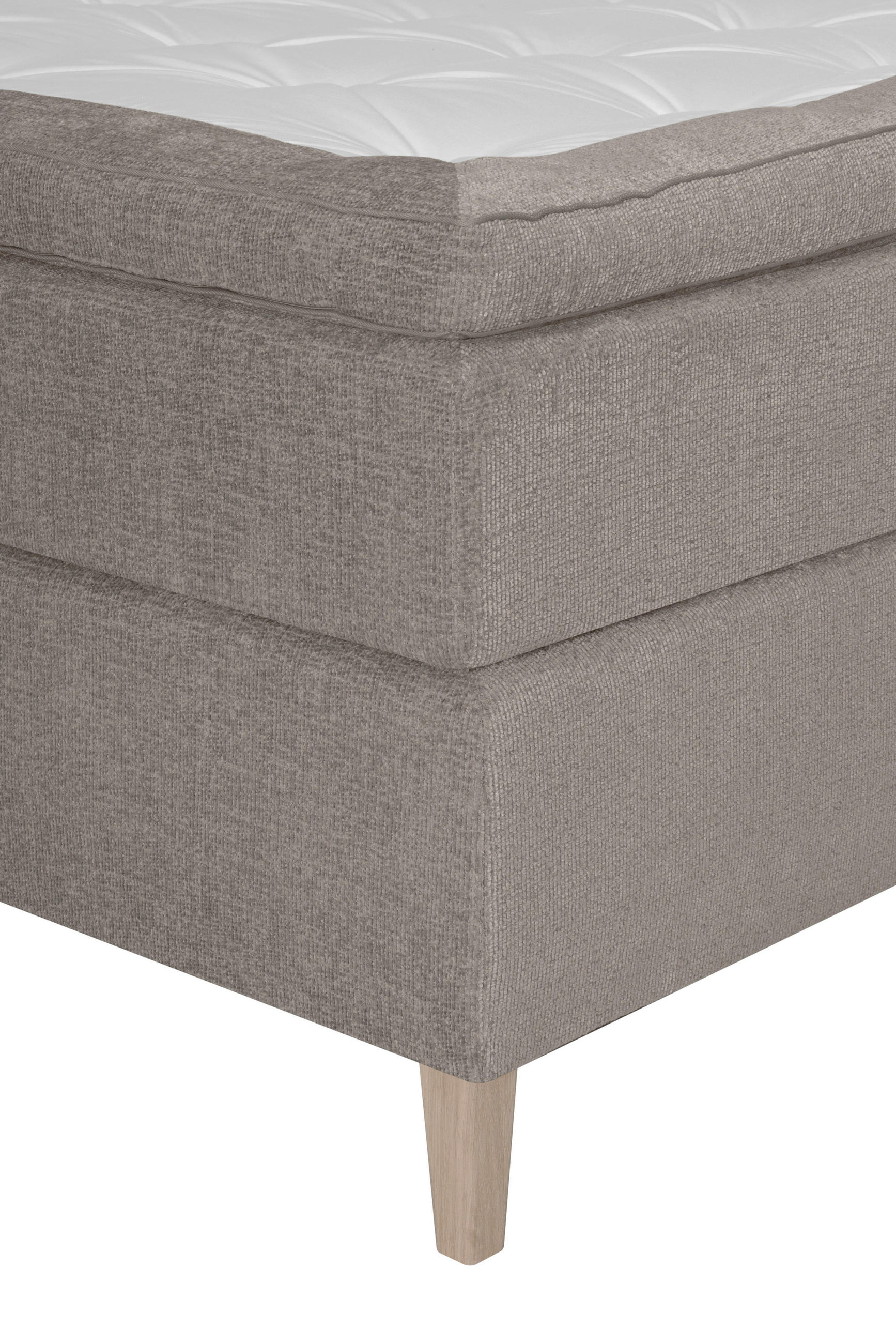 BOXSPRINGBETT 180/200 cm  in Graubraun  - Eichefarben/Graubraun, Konventionell, Holz/Textil (180/200cm) - Welnova