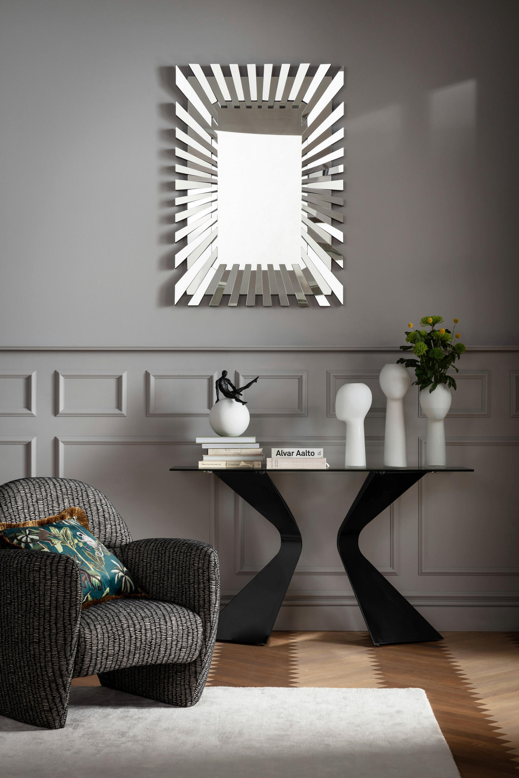 KONSOLENTISCH Schwarz  - Schwarz, Basics, Keramik/Metall (140/45/81cm) - Kare-Design
