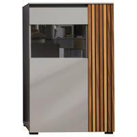 HIGHBOARD Nussbaumfarben, Schwarz, Greige  87/136/45 cm  - Greige/Nussbaumfarben, Design, Glas/Holz (87/136/45cm) - Moderano