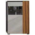 HIGHBOARD Nussbaumfarben, Schwarz, Greige 87/136/45 cm - Greige/Nussbaumfarben, Design, Glas/Holz (87/136/45cm) - Moderano