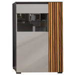 HIGHBOARD Nussbaumfarben, Schwarz, Greige  87/136/45 cm  - Greige/Nussbaumfarben, Design, Glas/Holz (87/136/45cm) - Moderano
