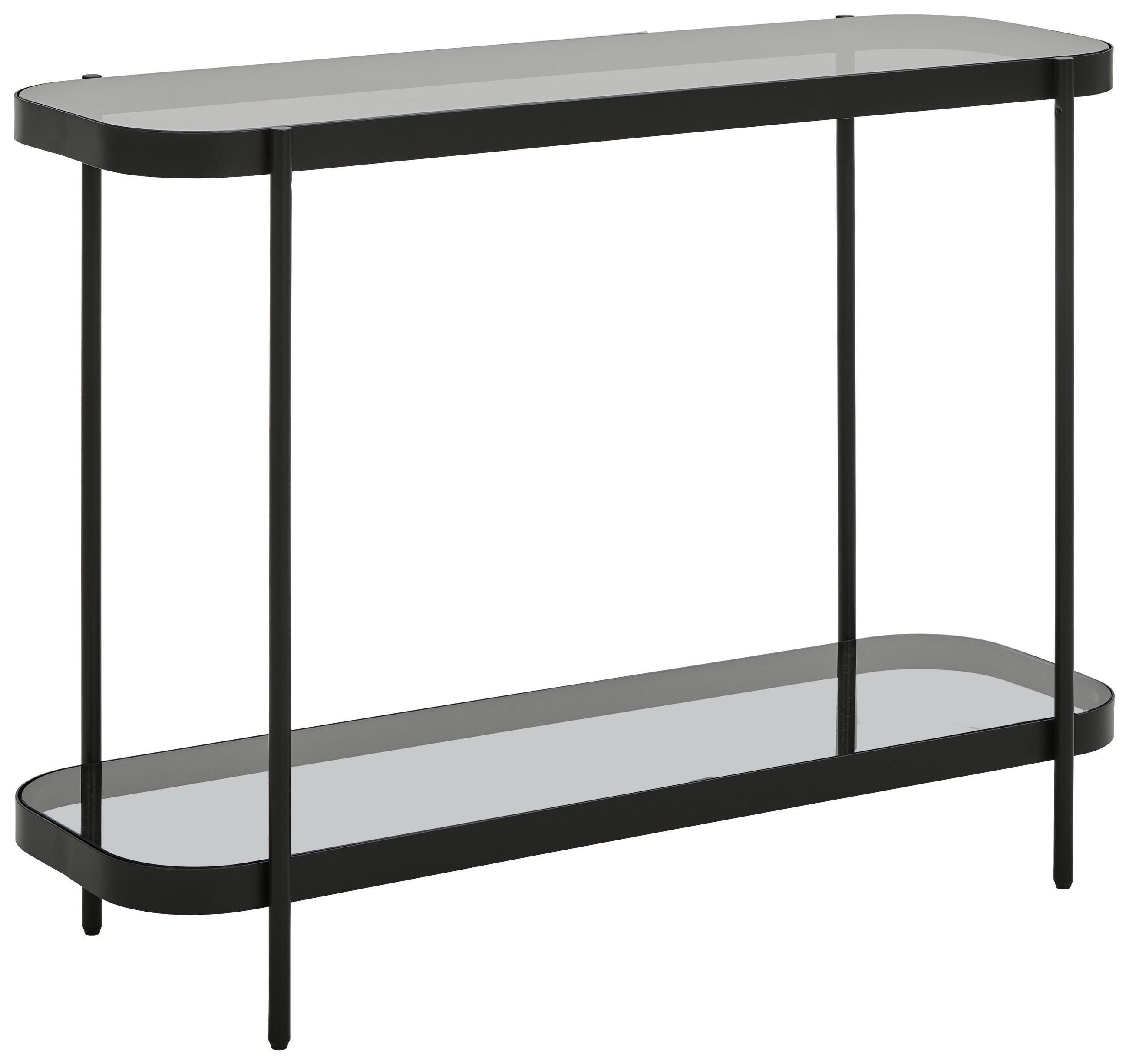 KONSOLENTISCH Grau, Schwarz  - Schwarz/Grau, Trend, Glas/Metall (110/38/80cm) - Novel
