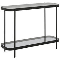 KONSOLENTISCH Grau, Schwarz  - Schwarz/Grau, Trend, Glas/Metall (110/38/80cm) - Novel