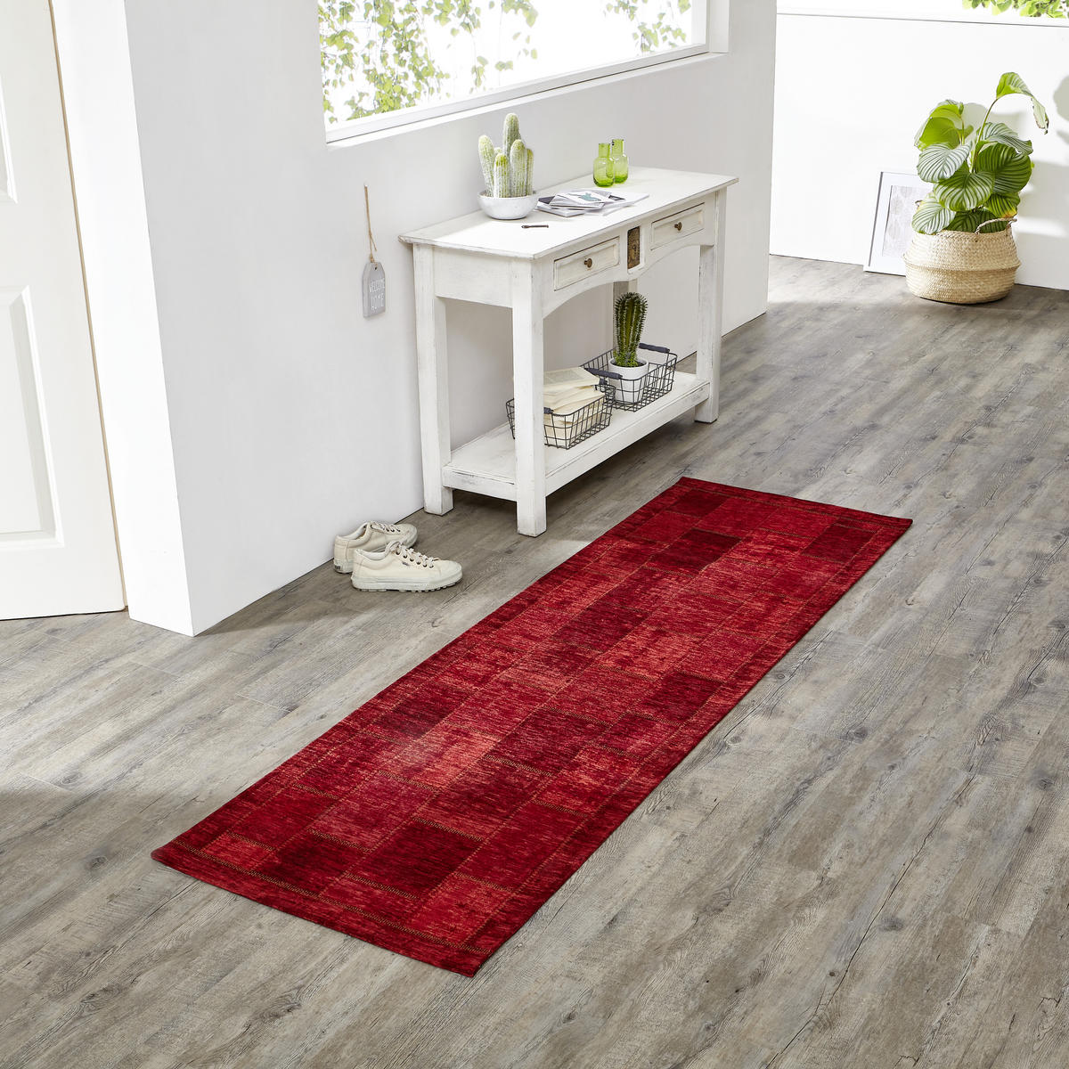 LÄUFER 68/220 cm  - Dunkelrot, Trend, Textil (68/220cm) - Novel