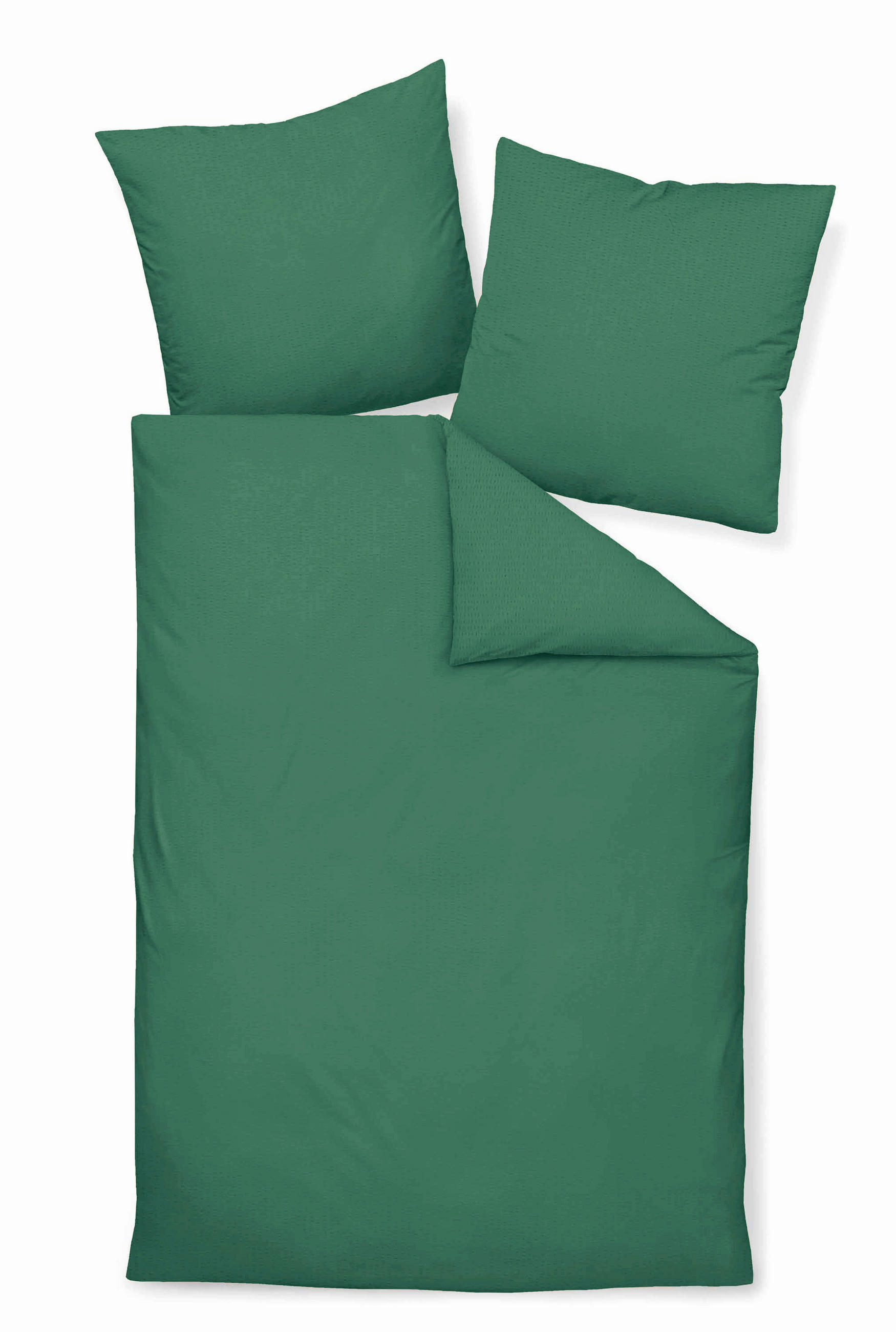 BETTWÄSCHE PIANO Seersucker 155/220 cm  - Waldgrün/Grün, Basics, Textil (155/220cm) - Janine