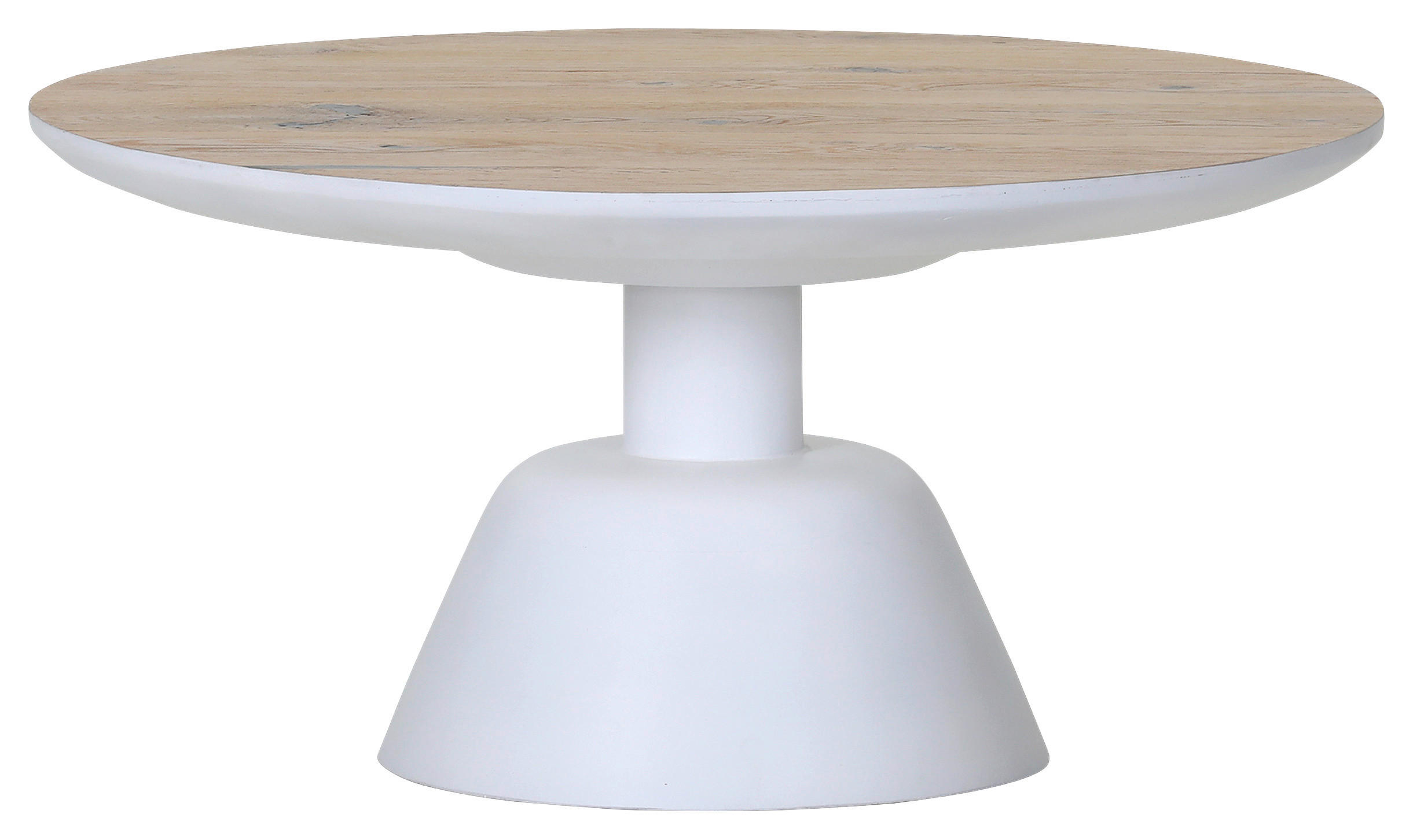 COUCHTISCH 76/76/37 cm rund Weiß, Eichefarben  - Eichefarben/Weiß, Design, Holz/Holzwerkstoff (76/76/37cm) - Landscape
