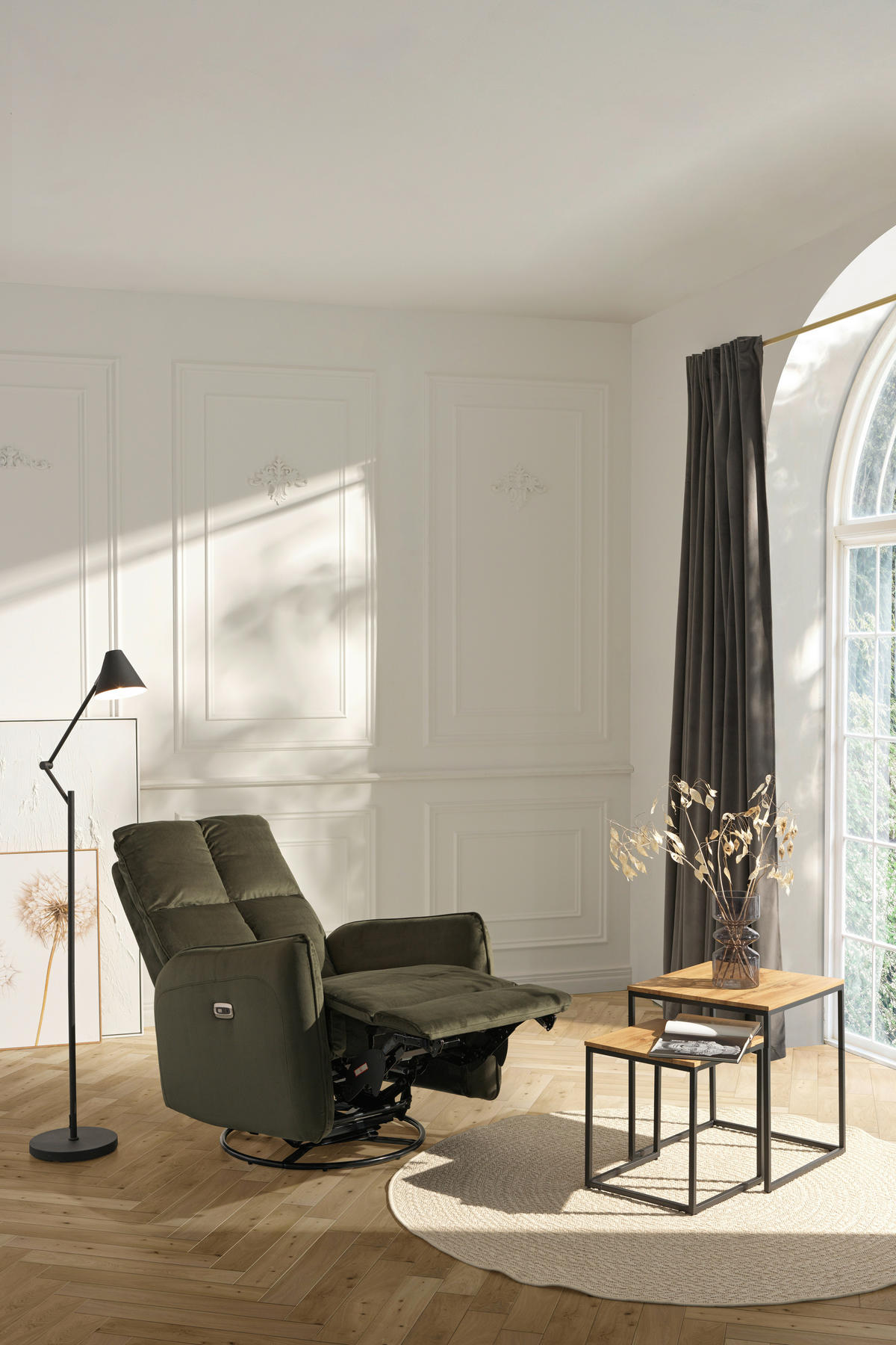 RELAXSESSEL in Metall, Textil Grün  - Schwarz/Grün, Design, Textil/Metall (81/110/95cm) - Carryhome