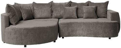 ECKSOFA in Chenille Dunkelbraun  - Dunkelbraun/Schwarz, Design, Kunststoff/Textil (194/307cm) - Carryhome