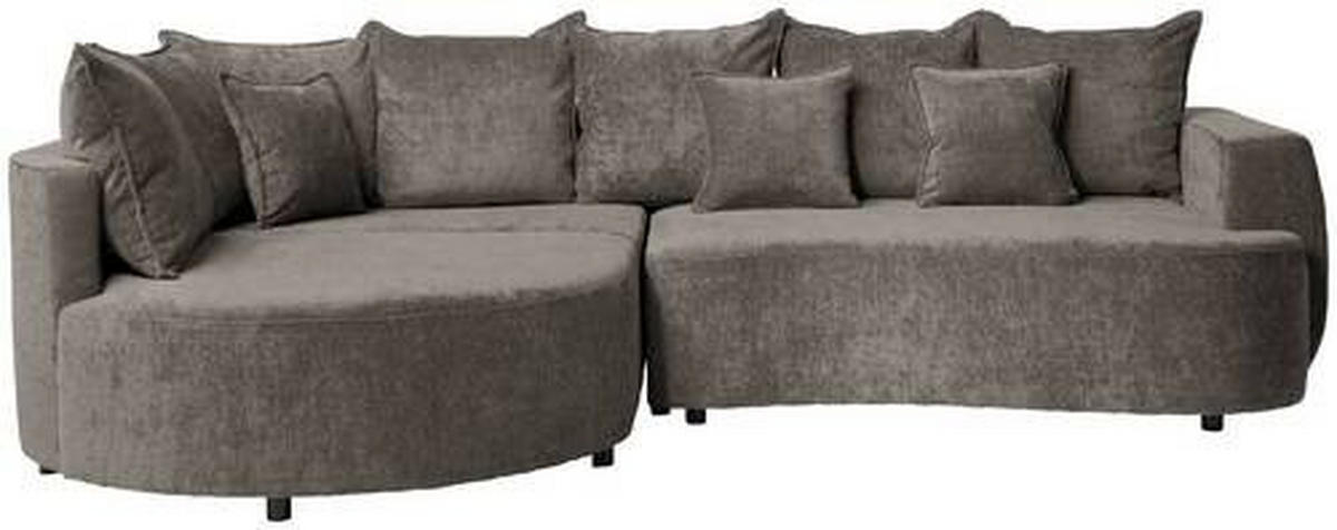 ECKSOFA in Chenille Dunkelbraun  - Dunkelbraun/Schwarz, Design, Kunststoff/Textil (194/307cm) - Carryhome