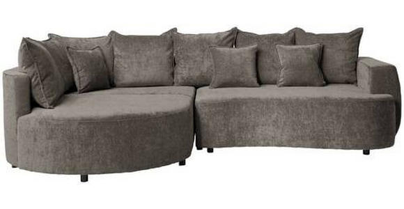 ECKSOFA in Chenille Dunkelbraun  - Dunkelbraun/Schwarz, Design, Kunststoff/Textil (194/307cm) - Carryhome