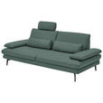 3-SITZER-SOFA in Leder Opal  - Opal/Schwarz, Design, Leder/Metall (222/86/104cm) - Dieter Knoll