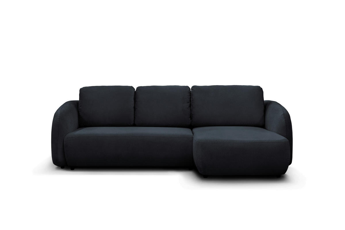 ECKSOFA PORTO Graphitfarben  - Schwarz/Graphitfarben, Design, Textil (270/154cm) - MID.YOU