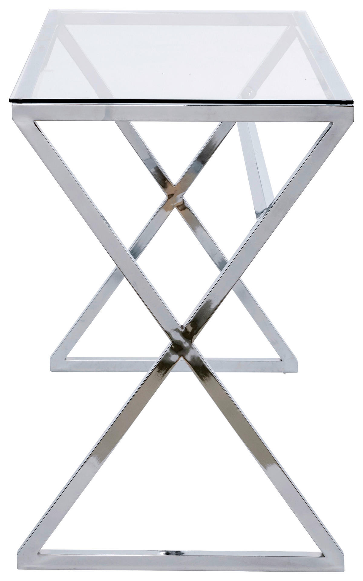 SCHREIBTISCH 110/50/72 cm  in Klar, Chromfarben  - Chromfarben/Klar, MODERN, Glas/Metall (110/50/72cm) - Livetastic