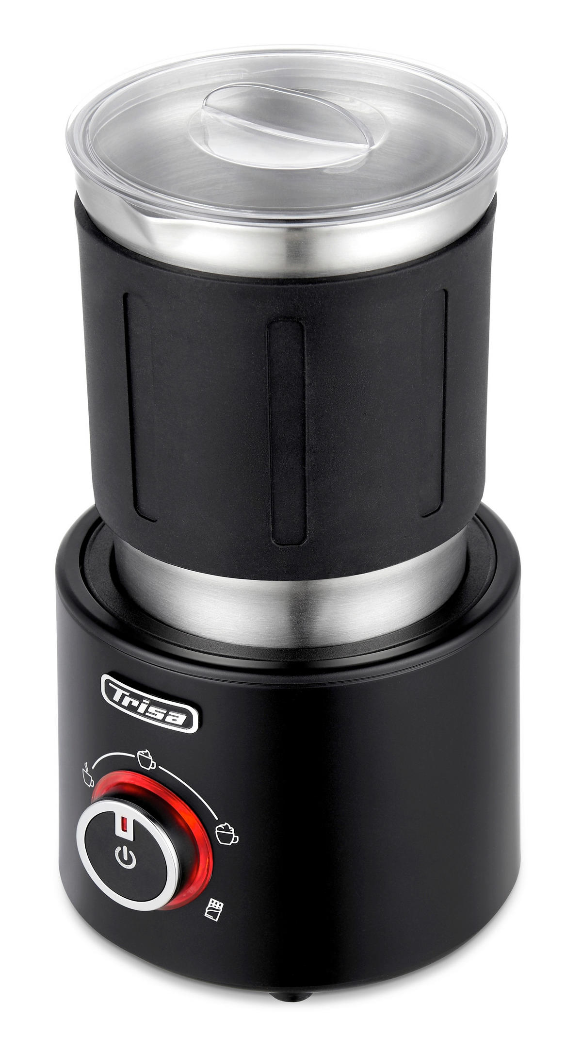 MILCHSCHÄUMER  - Silberfarben/Schwarz, Basics, Kunststoff (12,2/22,7cm) - Trisa Electronics