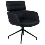 ARMLEHNSTUHL  Sitzfläche 360° drehbar, automatische Rückholfunktion  Echtleder  Schwarz  - Schwarz, Design, Leder/Metall (67/92/70cm) - Dieter Knoll