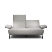 2-SITZER-SOFA Chenille Hellgrau  - Hellgrau/Schwarz, Design, Textil/Metall (164-194/85/86-94cm) - SENSOO