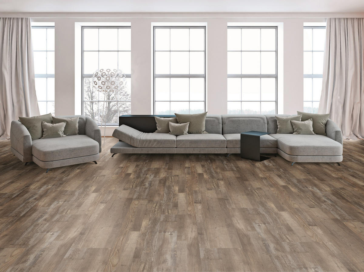 Vinylboden Altholz Stubeck  per  m² - Schlammfarben/Dunkelbraun, Design, Kunststoff (23/0,95/123,5cm) - Venda