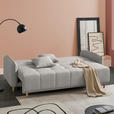 SCHLAFSOFA  in Chenille Hellgrau  - Buchefarben/Hellgrau, Design, Holz/Textil (217/97/101cm) - Carryhome