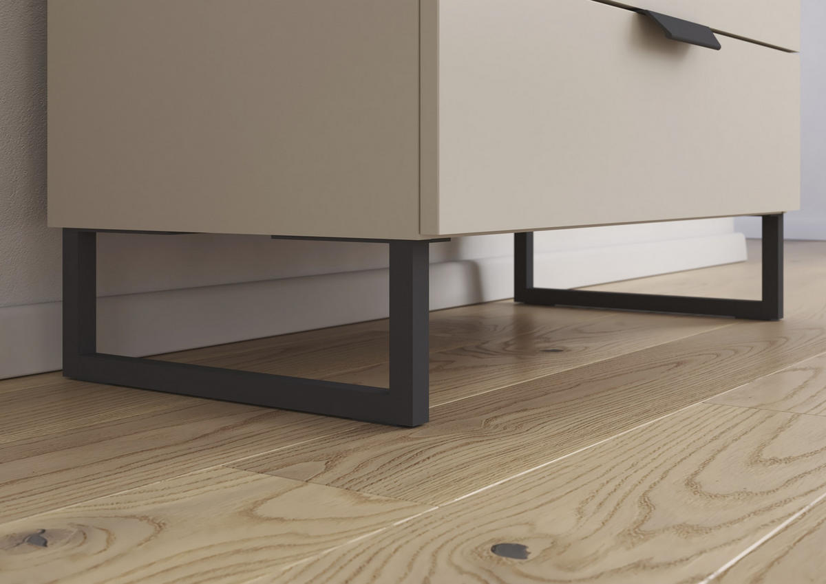 KOMMODE  in 80/92/42 cm  - Champagner/Dunkelgrau, Design, Holzwerkstoff/Metall (80/92/42cm) - Carryhome